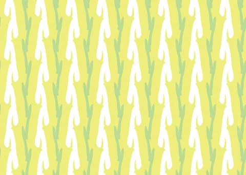 Vector texture background, seamless pattern. Hand drawn, yellow, green, white Stock Illustration