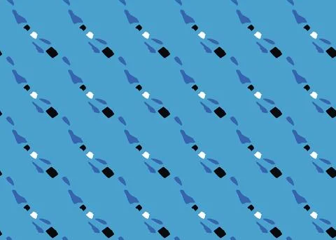 Vector texture background, seamless pattern. Hand drawn, blue, black, white c Stock Illustration