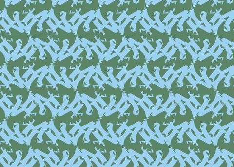 Vector texture background, seamless pattern. Hand drawn, green, blue colors. Stock Illustration