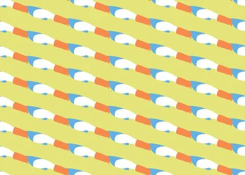 Vector texture background, seamless pattern. Hand drawn, yellow, orange, blue Illustrazione stock