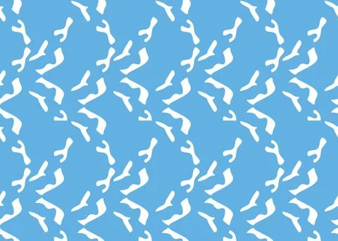 Vector texture background, seamless pattern. Hand drawn, blue, white colors. Stock Illustration