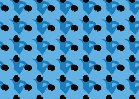 Vector texture background, seamless pattern. Hand drawn, blue, black colors. Stock Illustration