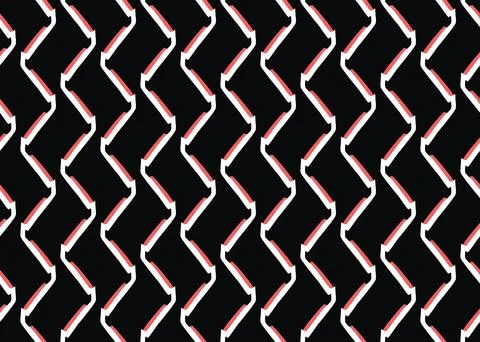 Vector texture background, seamless pattern. Hand drawn, black, red, white co Stock Illustration