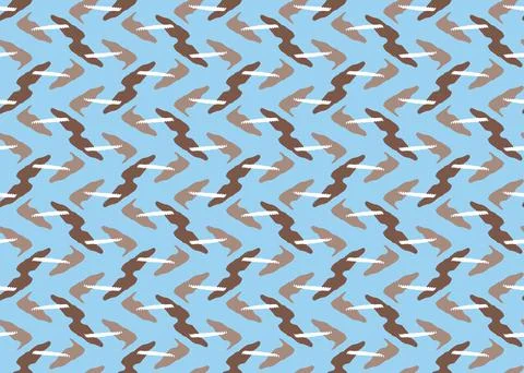 Vector texture background, seamless pattern. Hand drawn, blue, brown, white c Stock Illustration