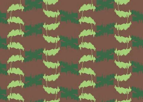 Vector texture background, seamless pattern. Hand drawn, brown, green colors. Stock Illustration