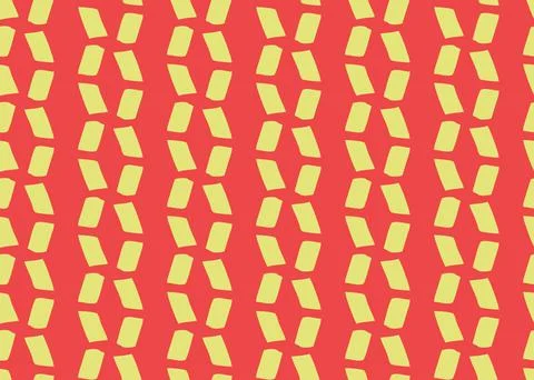 Vector texture background, seamless pattern. Hand drawn, red, yellow colors. Stock Illustration