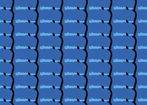 Vector texture background, seamless pattern. Hand drawn, blue, black colors. Stock Illustration