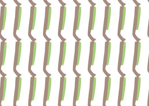 Vector texture background, seamless pattern. Hand drawn, green, brown, white  Stock Illustration