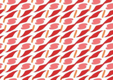 Vector texture background, seamless pattern. Hand drawn, red, orange, white c Illustrazione stock