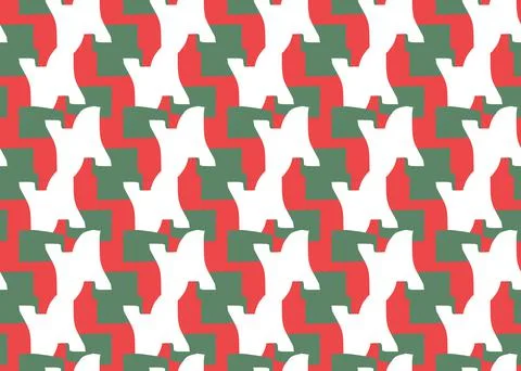 Vector texture background, seamless pattern. Hand drawn, green, red, white co Stock Illustration