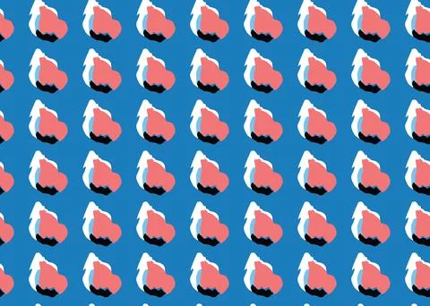 Vector texture background, seamless pattern. Hand drawn, blue, red, black, wh Stock Illustration