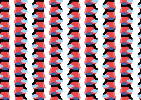 Vector texture background, seamless pattern. Hand drawn, red, blue, black, wh Stock Illustration