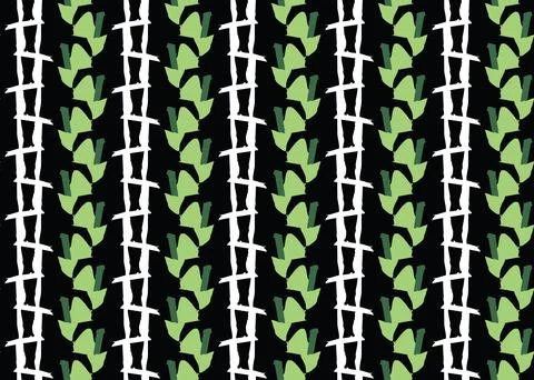Vector texture background, seamless pattern. Hand drawn, green, white, black  Stock Illustration