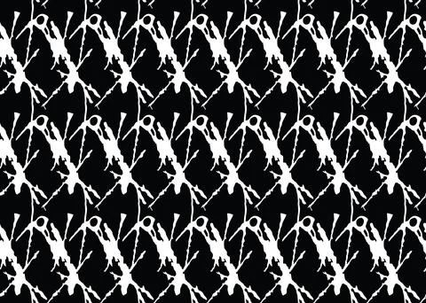 Vector texture background, seamless pattern. Hand drawn, black, white colors. Stock Illustration