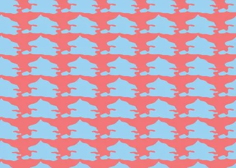 Vector texture background, seamless pattern. Hand drawn, blue, red colors. Stock Illustration