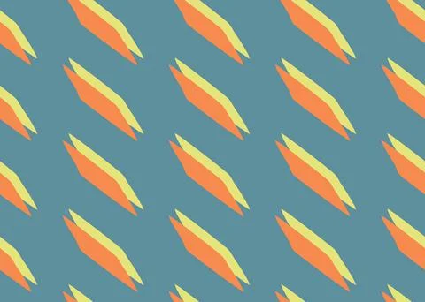 Vector texture background, seamless pattern. Hand drawn, blue, orange, yellow Stock Illustration