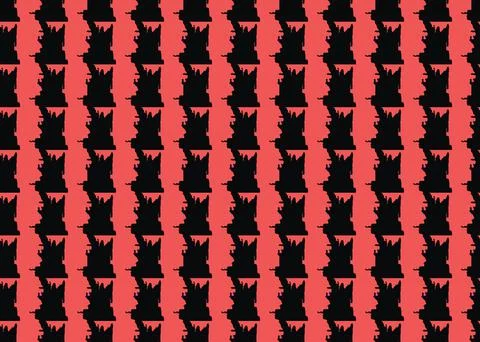 Vector texture background, seamless pattern. Hand drawn, red, black colors. Stock Illustration