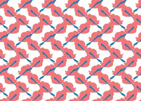 Vector texture background, seamless pattern. Hand drawn, red, blue, white col Stock Illustration