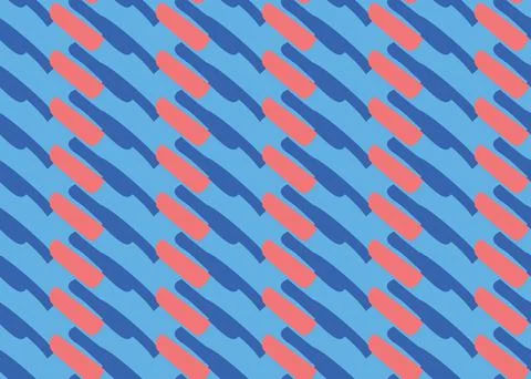 Vector texture background, seamless pattern. Hand drawn, blue, red colors. Stock Illustration