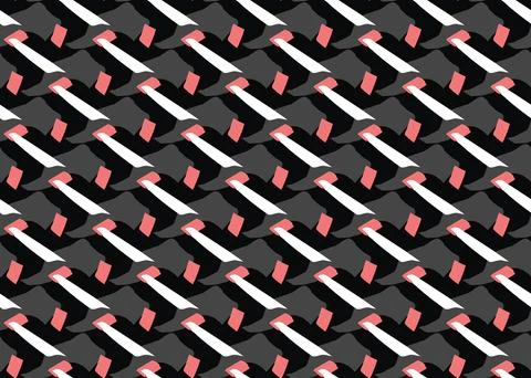 Vector texture background, seamless pattern. Hand drawn, black, grey, red, wh Illustrazione stock