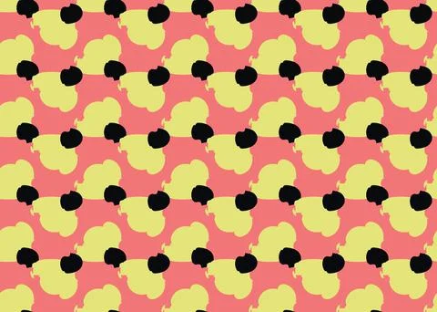 Vector texture background, seamless pattern. Hand drawn, red, yellow, black c Stock Illustration