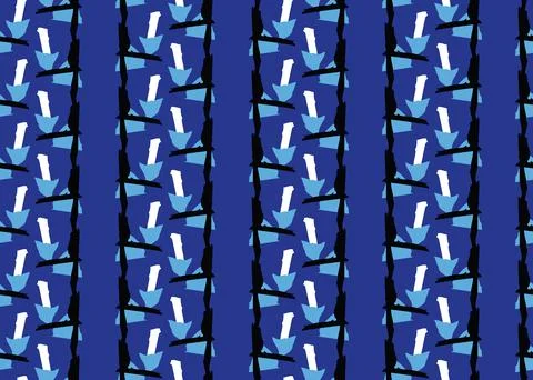 Vector texture background, seamless pattern. Hand drawn, blue, white, black c Illustrazione stock