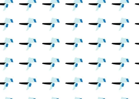 Vector texture background, seamless pattern. Hand drawn, blue, black, white c Stock Illustration