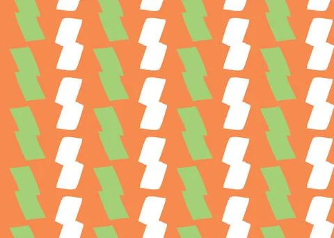 Vector texture background, seamless pattern. Hand drawn, orange, green, white Illustrazione stock