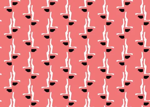 Vector texture background, seamless pattern. Hand drawn, red, white, black co Stock Illustration