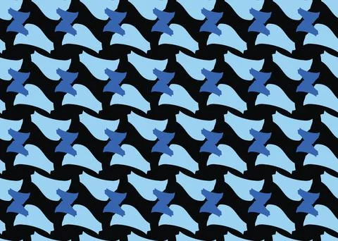 Vector texture background, seamless pattern. Hand drawn, blue, black colors. Stock Illustration