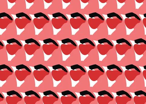 Vector texture background, seamless pattern. Hand drawn, red, black, wihte co Stock Illustration