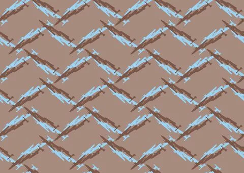 Vector texture background, seamless pattern. Hand drawn, brown, blue colors. Stock Illustration