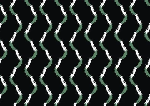 Vector texture background, seamless pattern. Hand drawn, black, green, white  Stock Illustration