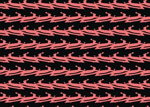 Vector texture background, seamless pattern. Hand drawn, black, red colors. Stock Illustration