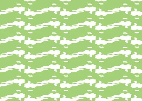 Vector texture background, seamless pattern. Hand drawn, green, white colors. Stock Illustration