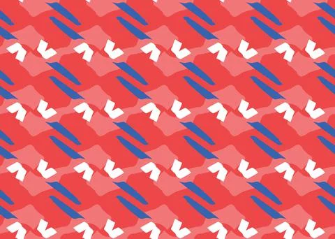 Vector texture background, seamless pattern. Hand drawn, red, blue, white col Stock Illustration