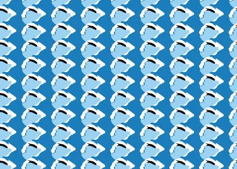 Vector texture background, seamless pattern. Hand drawn, blue, black, white c Stock Illustration