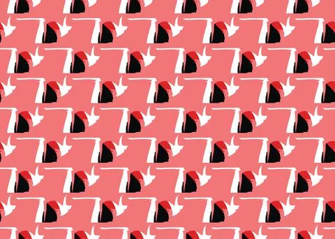 Vector texture background, seamless pattern. Hand drawn, red, black, white co Stock Illustration