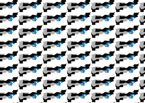 Vector texture background, seamless pattern. Hand drawn, black, grey, blue, w Stock Illustration