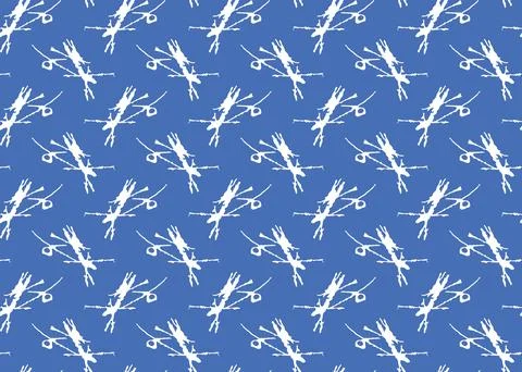 Vector texture background, seamless pattern. Hand drawn, blue, white colors. Stock Illustration