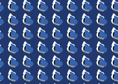 Vector texture background, seamless pattern. Hand drawn, blue, grey, black, w Stock Illustration