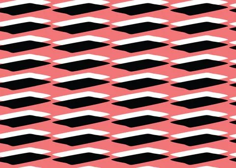 Vector texture background, seamless pattern. Hand drawn, red, black, white co Stock Illustration