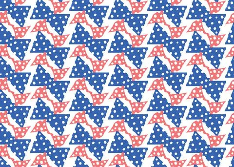 Vector texture background, seamless pattern. Hand drawn, blue, red, white col Stock Illustration