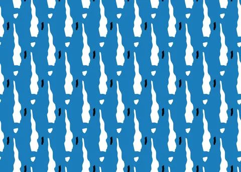Vector texture background, seamless pattern. Hand drawn, blue, white, black c Stock-Illustration