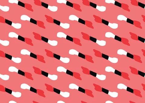 Vector texture background, seamless pattern. Hand drawn, red, black, white co Illustrazione stock