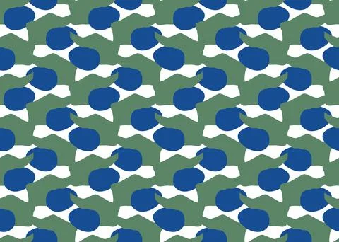 Vector texture background, seamless pattern. Hand drawn, green, blue, white c Stock Illustration