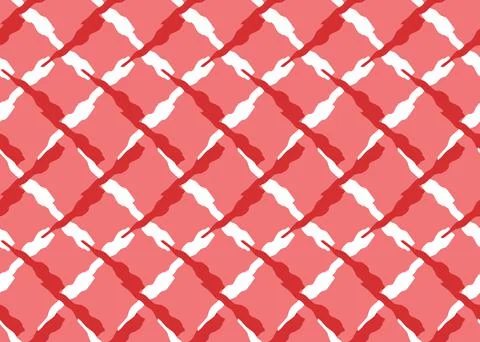 Vector texture background, seamless pattern. Hand drawn, red, white colors. Stock Illustration