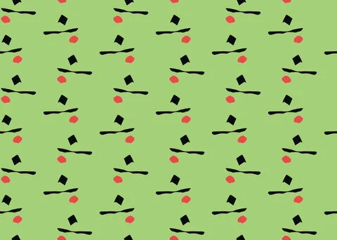 Vector texture background, seamless pattern. Hand drawn, green, black, red co Stock Illustration