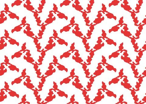 Vector texture background, seamless pattern. Hand drawn, red, white colors. Stock Illustration