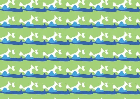 Vector texture background, seamless pattern. Hand drawn, green, blue, white c Stock Illustration